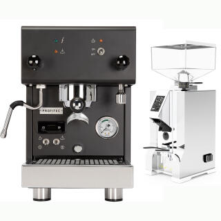 Profitec Pro300 Schwarz + Eureka Dolce Vita Chrom