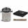 Lelit Set Abschlagbox Edelstahl small + Poliertuch + Reinigungspinsel
