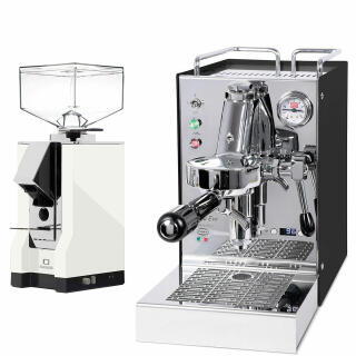 Quickmill Carola PID Schwarz + Eureka Silenzio 55 Weiß
