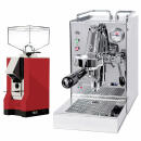 Quickmill Carola PID Edelstahl + Eureka Silenzio 55 Rot