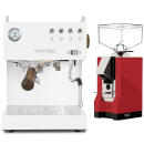 Ascaso Steel Duo PID Weiß + Eureka Silenzio 55 Rot